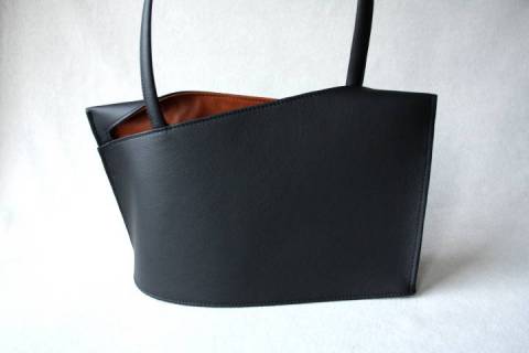 Wave / Medium Handbag - Olbrish b - Schwarz/Oker - Bild: Farbe-Apfel-403_1
